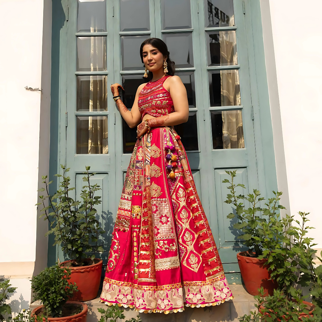 pink lehenga(alia bhatt)