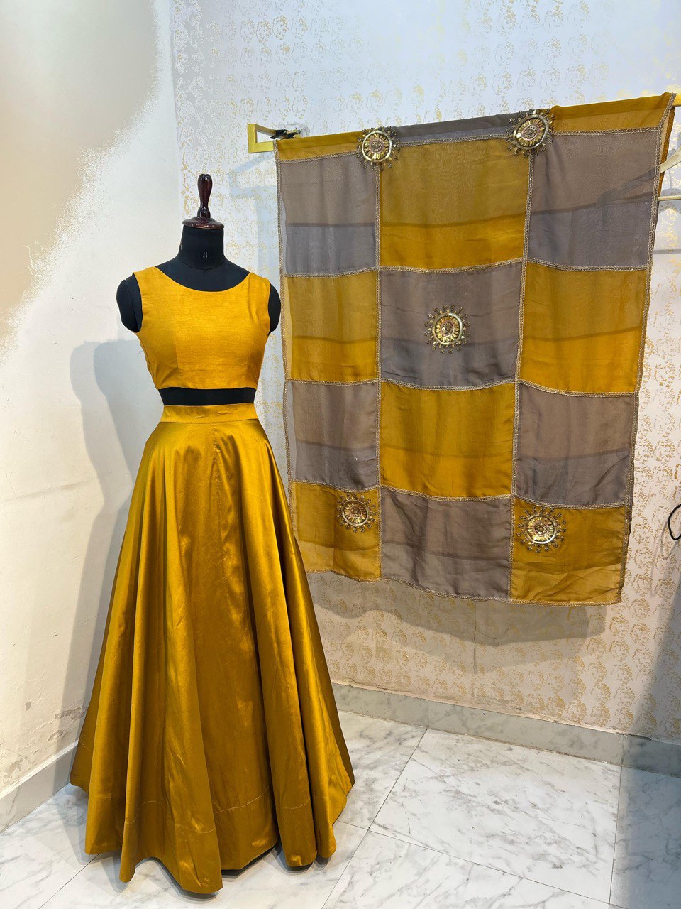 Mustard Designer Lehenga Set